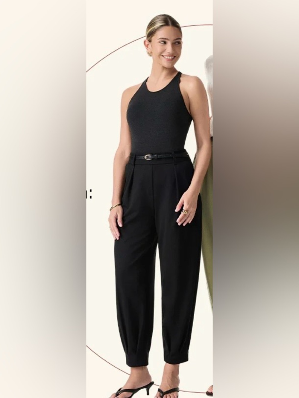 OGL STRETCH LINEN LIKE WRINKLE RESISTANT TAPERED PANT NWT - Picture 2 of 5